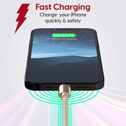 Cavo di ricarica per sincronizzazione dati da USB-C / Type-C 3.1 a USB 2.0 con testa in metallo intrecciato da 1 m