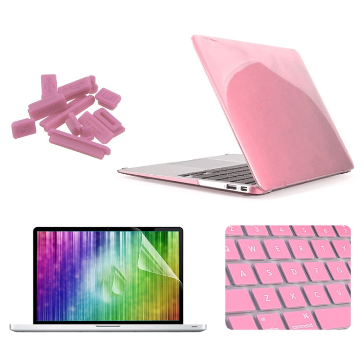 ENKAY per MacBook Air 11.6 pollici (Versione USA) / A1370 / A1465 4 in 1 Custodia protettiva in plastica rigida con guscio di cristallo con protezione per lo schermo, protezione per tastiera e tappi antipolvere