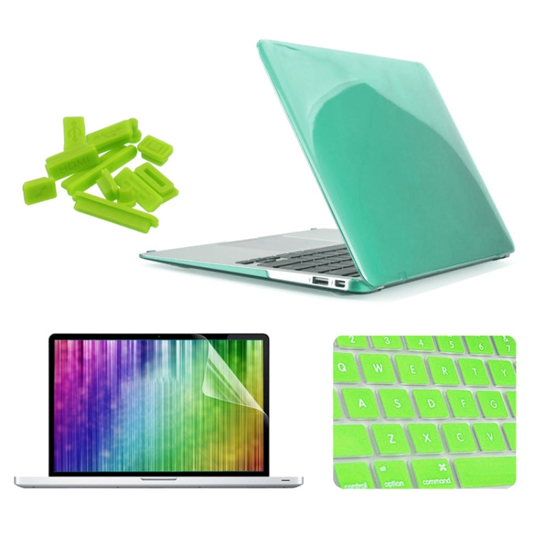 ENKAY per MacBook Air 11.6 pollici (Versione USA) / A1370 / A1465 4 in 1 Custodia protettiva in plastica rigida con guscio di cristallo con protezione per lo schermo, protezione per tastiera e tappi antipolvere