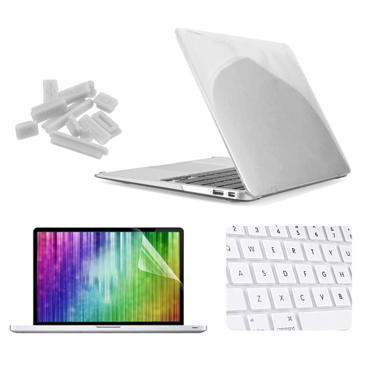 ENKAY per MacBook Air 13,3 pollici (versione USA) / A1369 / A1466 4 in 1 Custodia protettiva in plastica rigida con guscio di cristallo con protezione per lo schermo, protezione per tastiera e tappi antipolvere