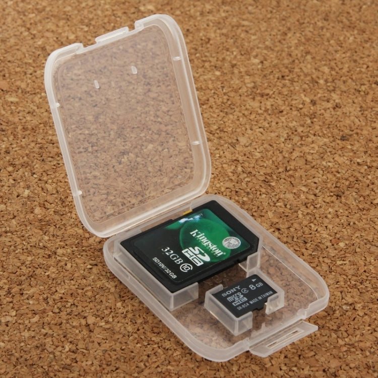 Scatola per schede di memoria in plastica trasparente da 100 pezzi per scheda SD + scheda Micro SD (scheda TF), SD+TF Card