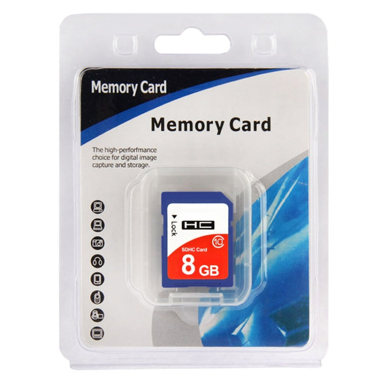 Scheda di memoria per fotocamera SDHC ad alta velocità classe 10 da 8 GB (capacità reale al 100%), 8GB