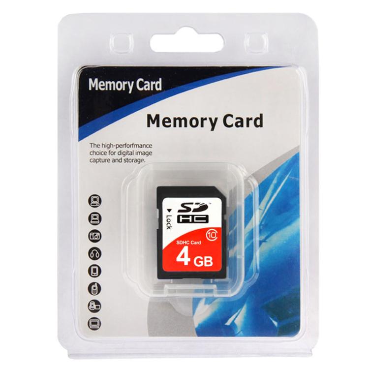 Scheda di memoria per fotocamera SDHC ad alta velocità classe 10 da 4 GB (capacità reale al 100%), 4GB