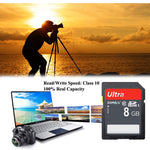 Scheda di memoria per fotocamera SDHC classe 10 ad altissima velocità da 8 GB (capacità reale al 100%), 8GB