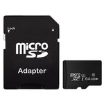 Scheda di memoria Micro SD (TF) classe 10 ad alta velocità da 64 GB di Taiwan, scrittura: 8 MB/s, lettura: 12 MB/s (capacità reale al 100%), 64GB Naked Card