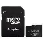 Scheda di memoria Micro SD (TF) classe 10 ad alta velocità da 128 GB di Taiwan, scrittura: 8 MB/s, lettura: 12 MB/s (capacità reale al 100%), 128GB Naked Card