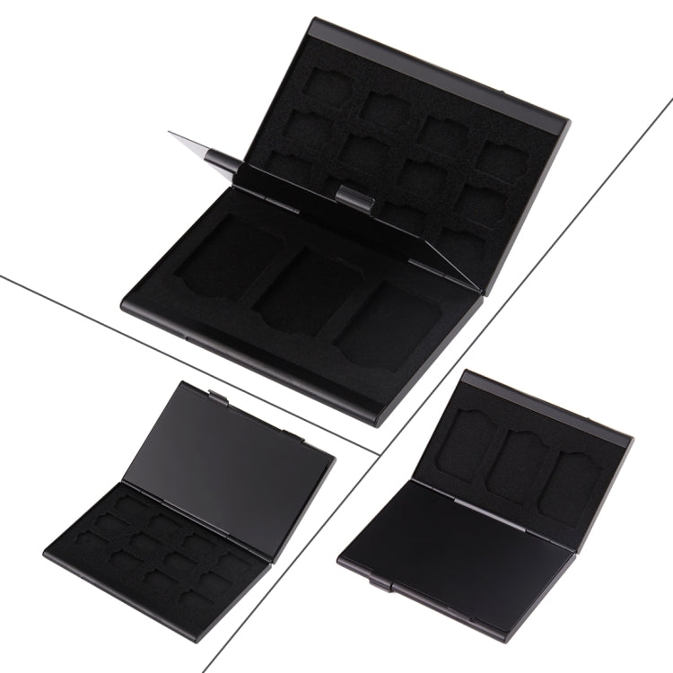 Custodia protettiva in lega di alluminio per scheda di memoria 15 in 1 per 3 schede SD + 12 TF, 3 SD + 12 TF Black, 3 SD + 12 TF Silver