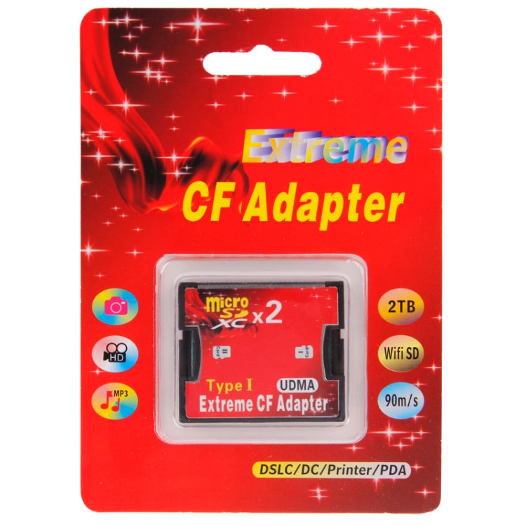 Adattatore per scheda di memoria Compact Flash da Micro SD a CF a 2 socket, 2-Socket