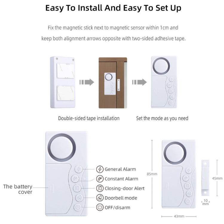 Allarme di sicurezza anti-ingresso con sensore magnetico per porta con codice segreto (KK-1255)