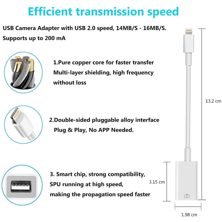 Adattatore per fotocamera USB versione originale per iPad / iPhone