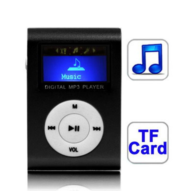 Lettore MP3 con slot per scheda TF/Micro SD con schermo LCD, clip in metallo, with LCD Screen