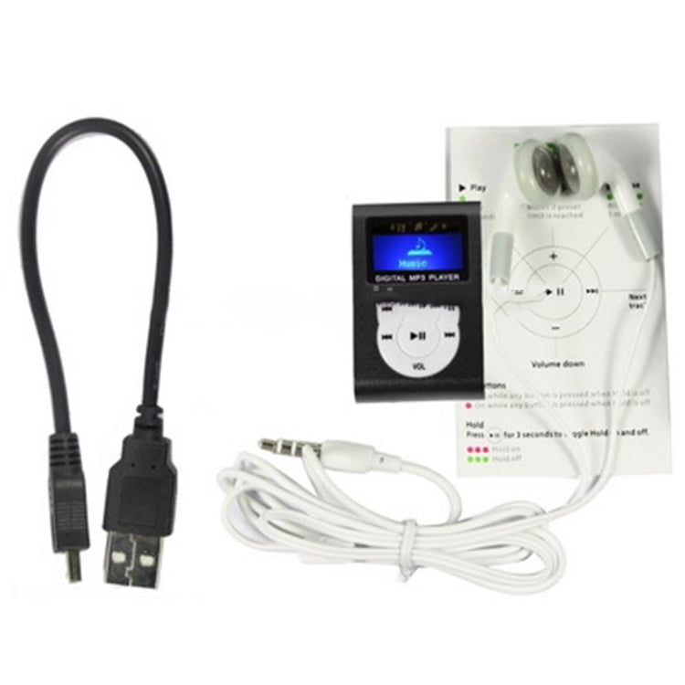 Lettore MP3 con slot per scheda TF/Micro SD con schermo LCD, clip in metallo, with LCD Screen