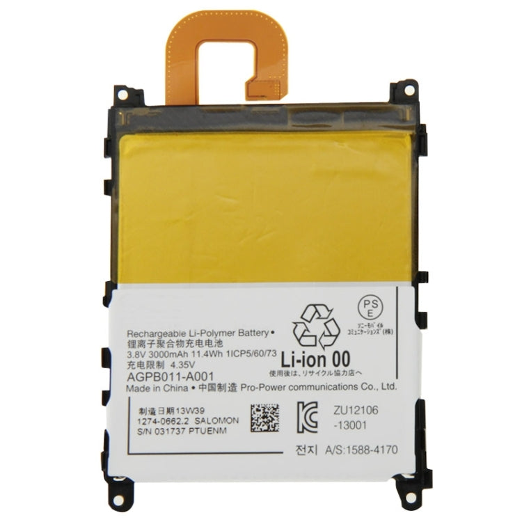 Per Sony Xperia Z1 / L39h Batteria ricaricabile ai polimeri di litio da 3,8 V 3000 mAh, For Sony Xperia Z1 / L39h