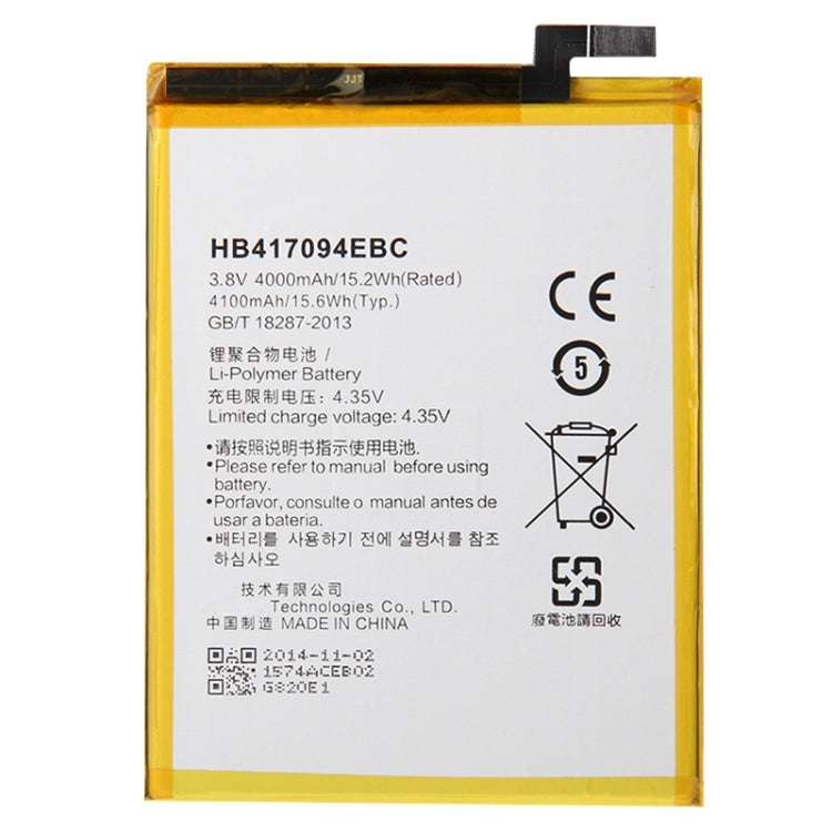 iPartsBuy HB417094EBC 4000mAh High Quality Rechargeable Lithium Polymer Battery for Huawei Ascend Mate 7, For Huawei Ascend Mate 7