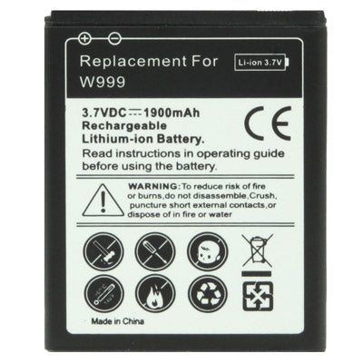 1900mAh Replacement Battery for Samsung W999, For Galaxy W999