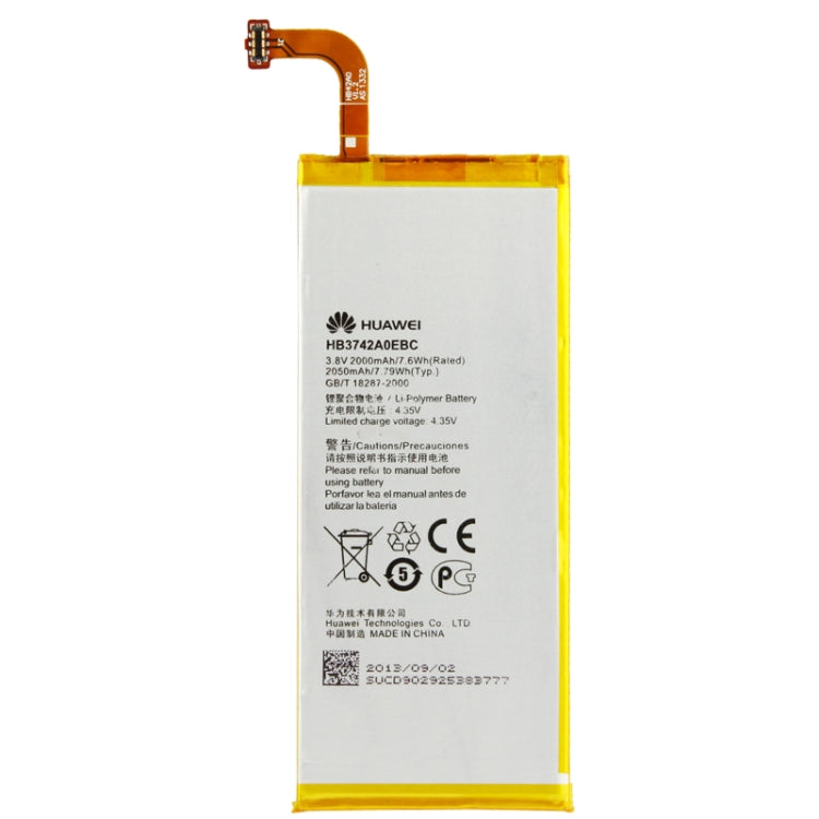 Batteria sostitutiva da 2000 mAh per Huawei Ascend P6 (Oro), 2000mAh Black, 2000mAh Gold