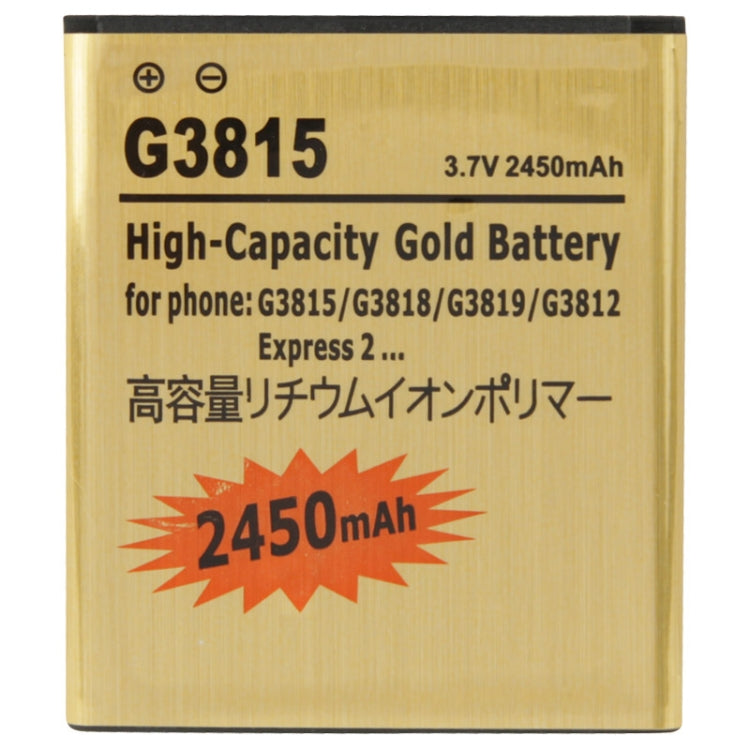 Batteria sostitutiva dorata ad alta capacità da 2450 mAh per Galaxy Express 2 / G3815 / G3818 / G3819 / G3812, Gold 2450mAh