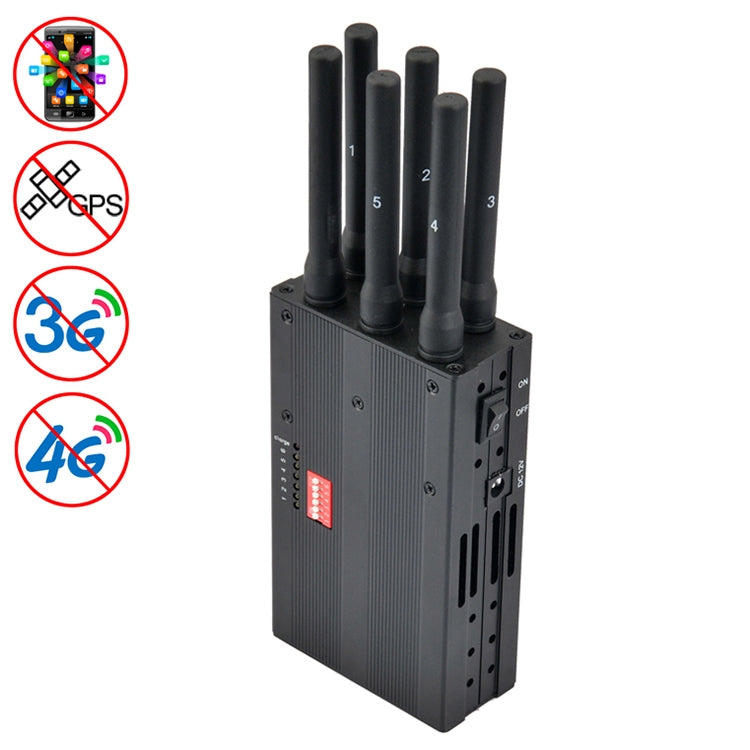 Interruttore di segnale per telefoni cellulari GSM / CDMA / DCS / PCS / 3G / 4G / GPS / Jammer / Isolatore, copertura: 20 metri (JAX-121A-6B), GSM / CDMA / DCS / PCS / 3G / 4G / GPS