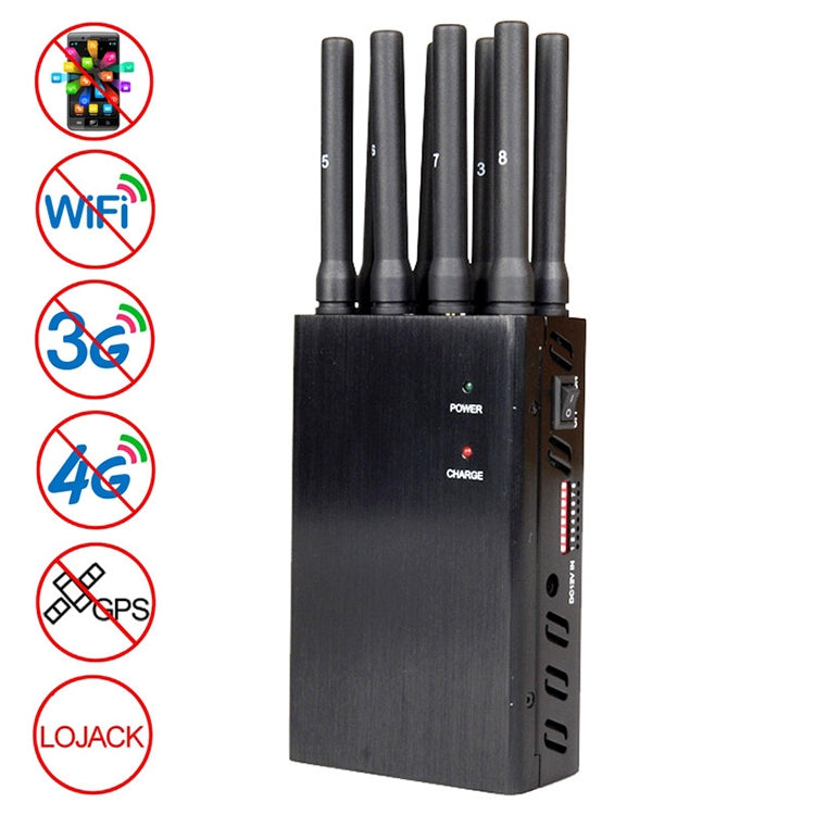 JAX-121A-8 Isolatore di segnale per telefoni cellulari GSM / DCS / WiFi / 3G / 4G / GPS / LOJACK, copertura: 20 metri, GSM / DCS / WiFi / 3G / 4G / GPS / LOJACK