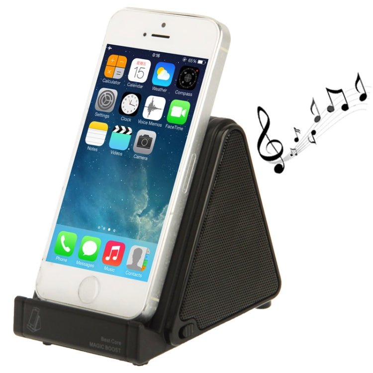 Supporto per altoparlante a induzione con amplificazione audio wireless Magic per iPhone 5 e 5S e 5C / 4 e 4S (Nero)