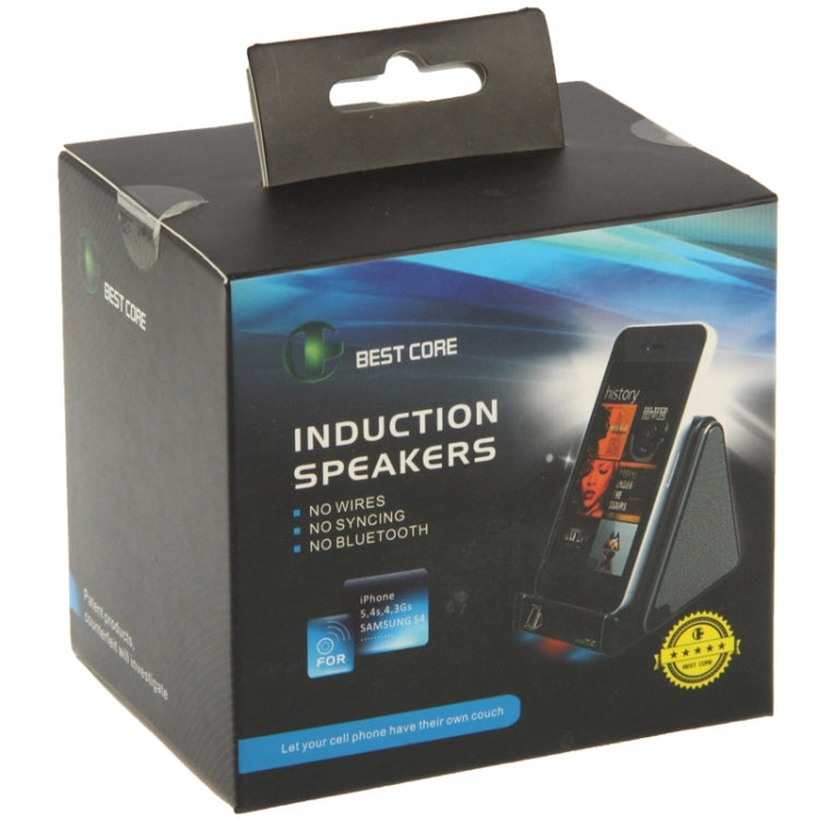 Supporto per altoparlante a induzione con amplificazione audio wireless Magic per iPhone 5 e 5S e 5C / 4 e 4S (Nero)