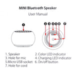 Mini altoparlante Bluetooth wireless in metallo 3W