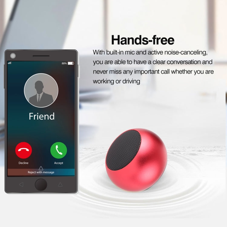 Mini altoparlante Bluetooth wireless in metallo, vivavoce, indicatore LED