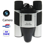 Binocolo per fotocamera digitale 10×25 mm 5 in 1 (fotocamera binoculare + videocamera + fotocamera digitale + videocamera per PC + lettore di schede TF), campo visivo: 101 m/1000 m, dimensioni: 135 × 100 × 24 mm, 10X25