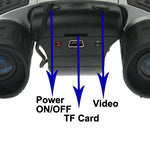Binocolo per fotocamera digitale 10×25 mm 5 in 1 (fotocamera binoculare + videocamera + fotocamera digitale + videocamera per PC + lettore di schede TF), campo visivo: 101 m/1000 m, dimensioni: 135 × 100 × 24 mm, 10X25