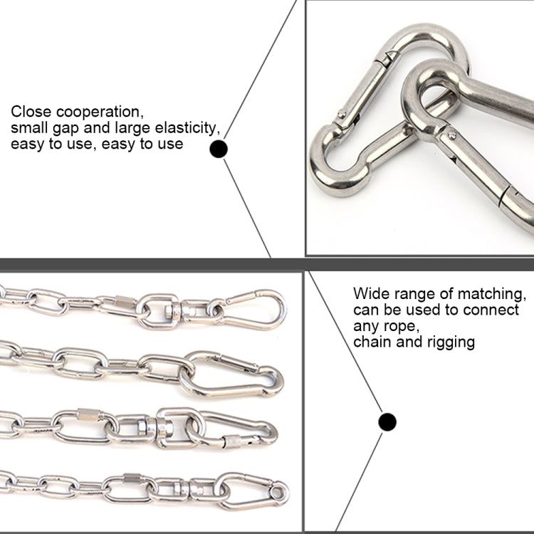 Moschettone in acciaio inossidabile M7 Gancio a molla Multi-utensile per alpinismo Fibbia per gancio da campeggio Corda per gancio, diametro interno: 6,84 mm, M7