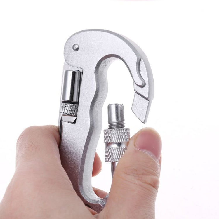 Gancio portachiavi a clip con moschettone a forma di D per carichi pesanti con doppio coltello e torcia a LED, D Shape + Knife