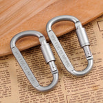 Moschettone con fibbia da campeggio a forma di D in lega di alluminio multifunzionale di alta qualità da 2 pezzi, 2PCS Aluminum Alloy
