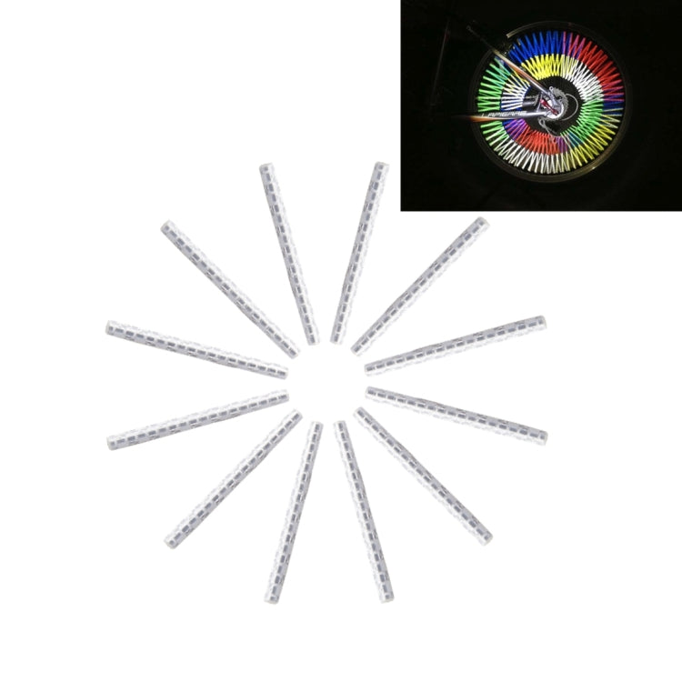 OQSPORT 12 pezzi Riflettore per raggio ruota per bicicletta Supporto riflettente Clip per tubo Striscia luminosa