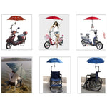 Supporto per staffa per ombrello da ciclismo universale pieghevole regolabile in acciaio inossidabile Supporto per montaggio ad angolo regolabile per bici da moto
