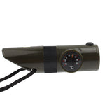 7 in 1 (fischietto di sopravvivenza/bussola/termometro/luce LED/lente d'ingrandimento/retroriflettore/corda), 7 in 1  Survival Whistle
