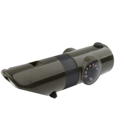 7 in 1 (fischietto di sopravvivenza/bussola/termometro/luce LED/lente d'ingrandimento/retroriflettore/corda), 7 in 1  Survival Whistle