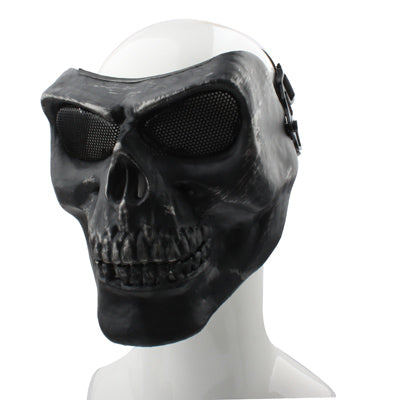 Maschera facciale anti-bomba BB scheletro terrificante ad alta intensità con fasce elastiche