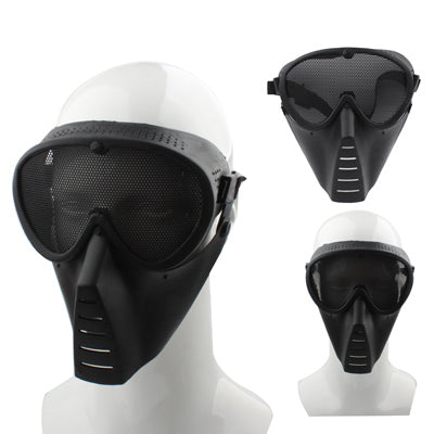 Maschera di protezione integrale in plastica con occhiali in rete per giochi di paintball softair di sopravvivenza all'aperto, Face Guard