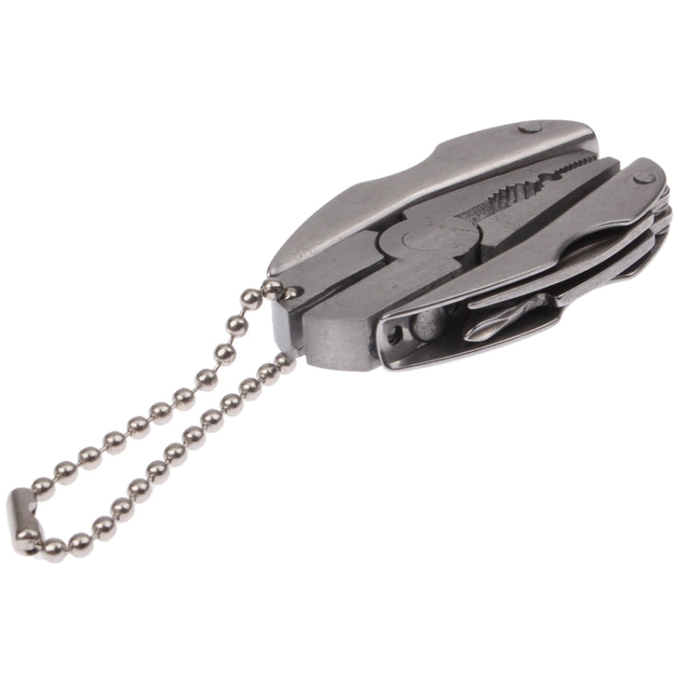 Mini pinza multifunzionale in acciaio inossidabile, pinza, coltello, kit di utensili, portachiavi, 5 In 1