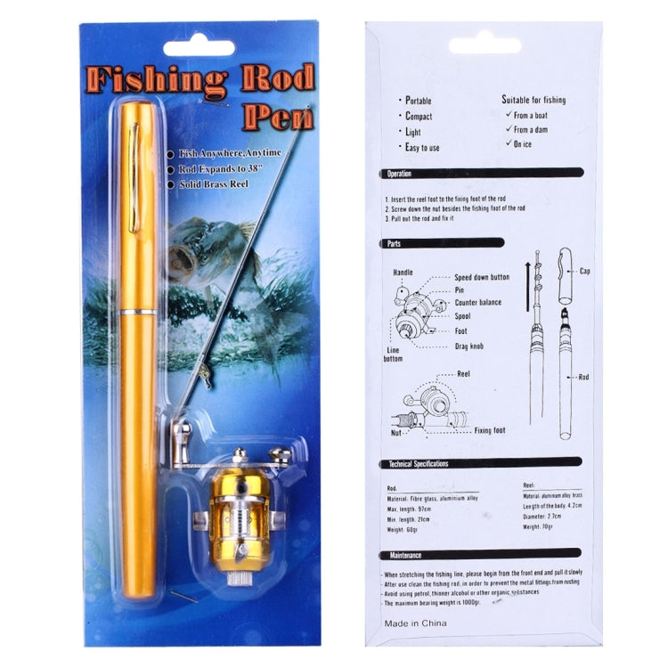 Canna da pesca stile penna, Circle Pulley Gold, Flywheel Silver, Flywheel Gold