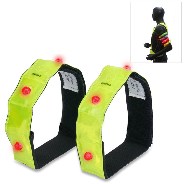 Fasce riflettenti con 4 luci LED per braccia e gambe