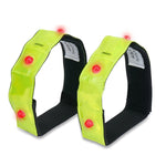 2 fasce riflettenti per braccia/gambe con 4 luci a LED, 2PCS 4LED