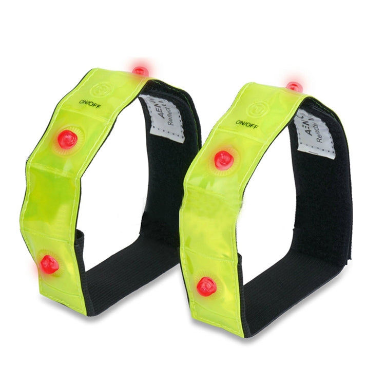 2 fasce riflettenti per braccia/gambe con 4 luci a LED, 2PCS 4LED