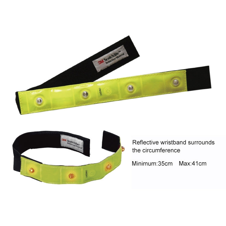 2 fasce riflettenti per braccia/gambe con 4 luci a LED, 2PCS 4LED