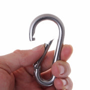 Moschettone in acciaio inossidabile M5 Gancio a molla Multiutensile per alpinismo Fibbia per gancio da campeggio Corda per gancio, diametro interno: 4,9 mm, M5