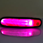 Torcia a LED con striscia polimerica a clip con indicatore luminoso a batteria, LED Magenta, LED Green, LED Orange
