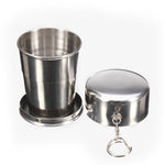Dimensioni della tazza da esterno retrattile in acciaio inossidabile: 85 x 72 x 72 mm (grande), Size: 85 x 72 x 72 mm