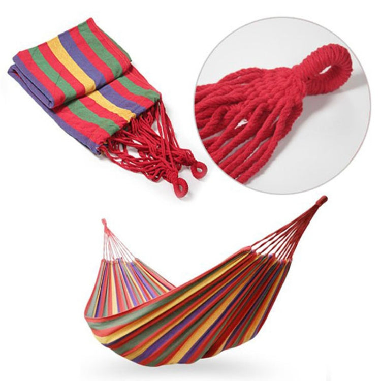 Amaca da campeggio in tela per esterni con allargamento singolo a strisce rosse, dimensioni: 190 cm x 100 cm, 190cm x 100cm (Red)