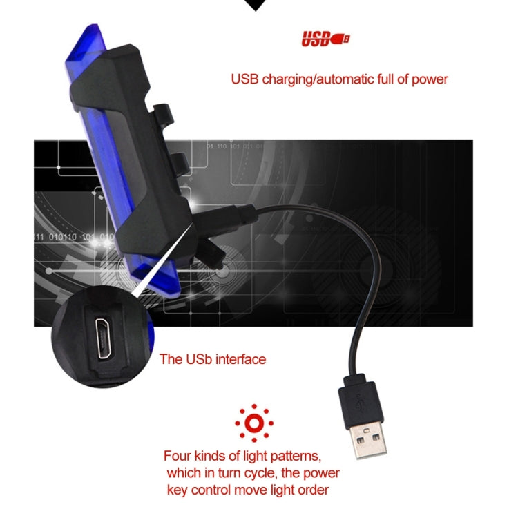 AQY-093 Fanale posteriore per bici a LED ricaricabile tramite USB rimovibile
