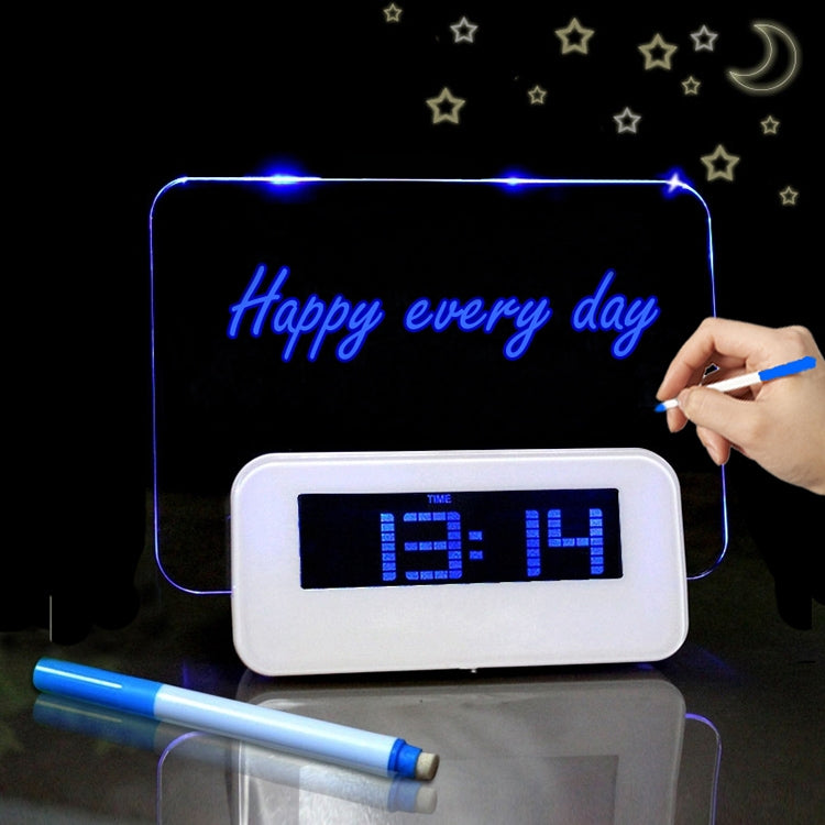 Termometro sveglia digitale LCD multifunzione + HUB USB a 4 porte + bacheca messaggi con retroilluminazione LCD blu o verde, USB Message Board